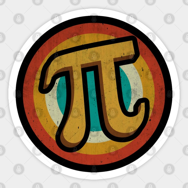 Retro Vintage Pi Symbol 3.14Irrational Number PI Math Lover Sticker by Emma Creation